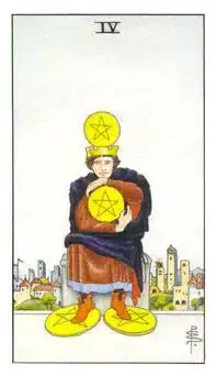 錢幣四 Four of Pentacles 塔羅牌