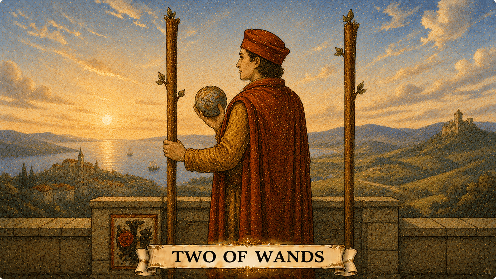 權杖二 Two of Wands