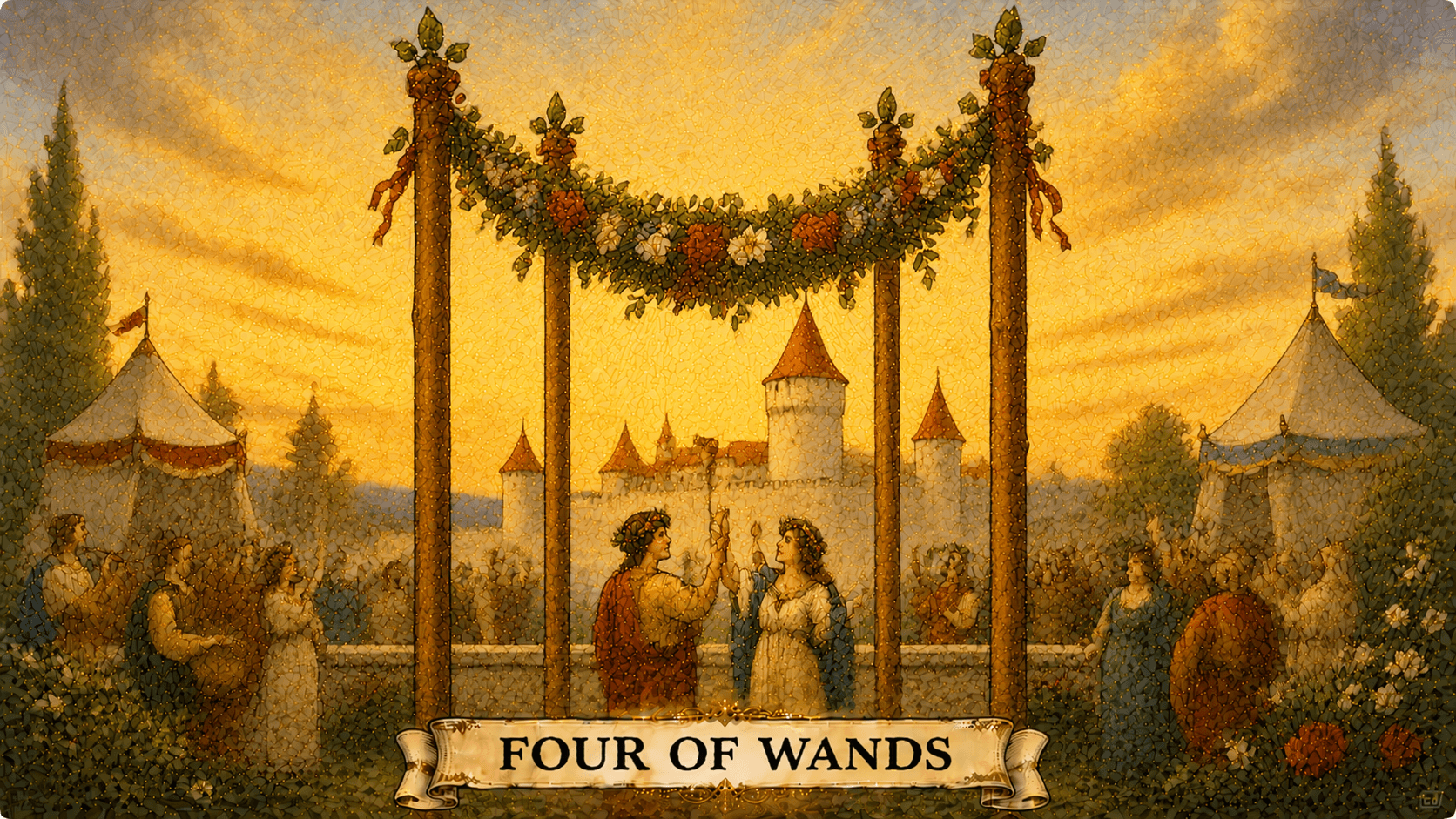 權杖四 Four of Wands
