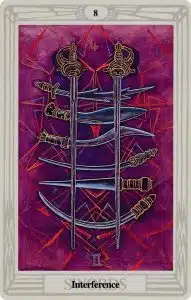 8 of Swords-Interference-托特塔羅牌