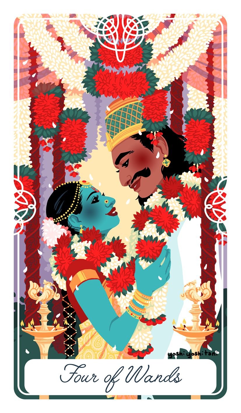 權杖四 Four of Wands